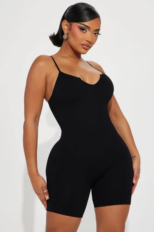 Indie Seamless Romper - Black sold by Fashion Nova