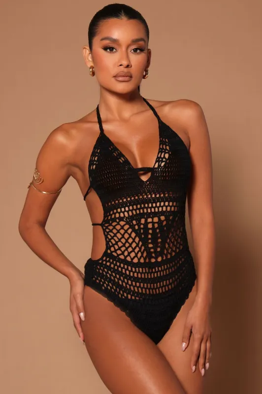 Summer Time Fine Swimsuit Coverup - Black sold by Fashion Nova
