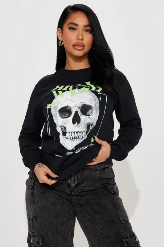 Brainwash Long Sleeve Tee - Black sold by Fashion Nova
