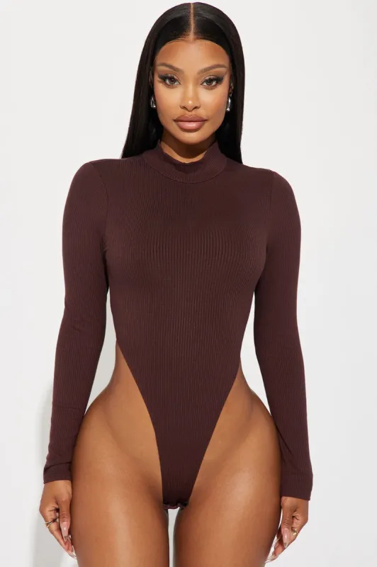 Nova Ribbed Bodysuit - Chocolate sold by Fashion Nova