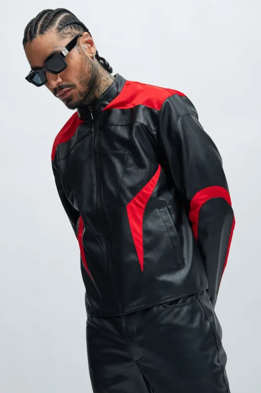 Sydney Moto Jacket - Black/Red sold by Fashion Nova