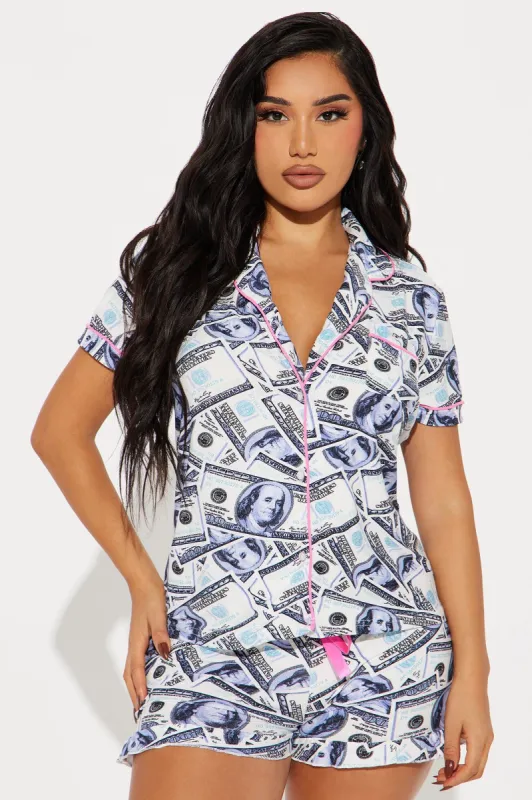Money On My Mind PJ Short Set - Green sold by Fashion Nova