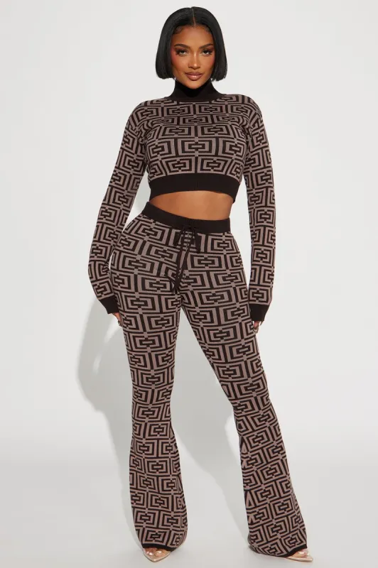 In A Spiral Sweater Pant Set - Brown sold by Fashion Nova