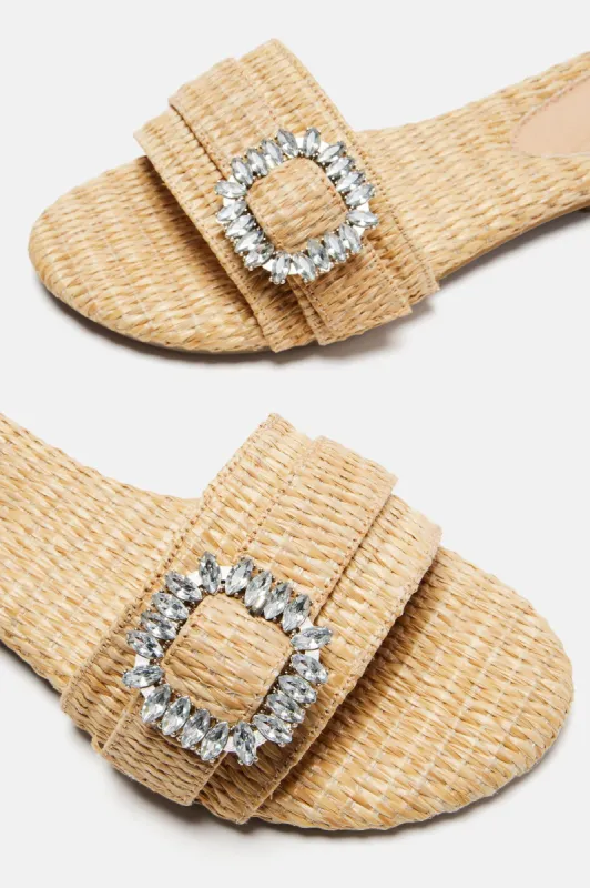 Feelin' Free Flat Sandals - Natural/Combo sold by Fashion Nova