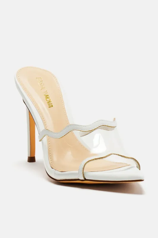 Obsessed With Us PVC Heels - White sold by Fashion Nova