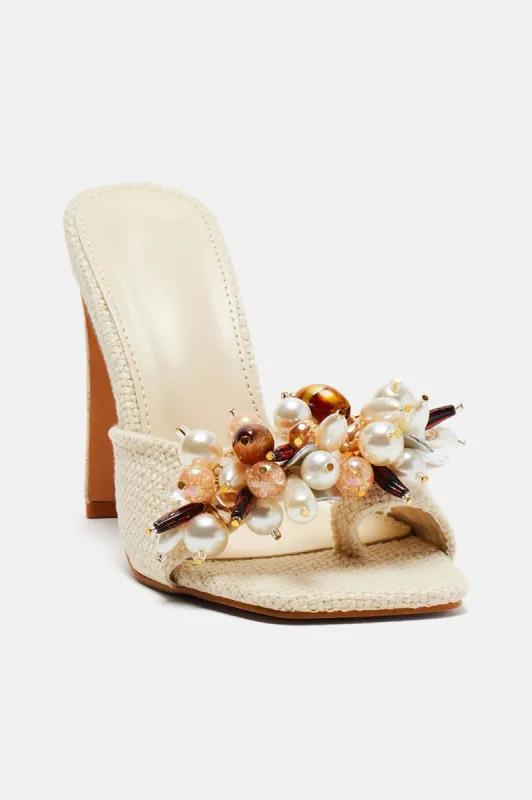 Effortless Beauty Heeled Sandals - Beige sold by Fashion Nova