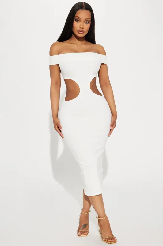Mila Cutout Midi Dress - White sold by Fashion Nova
