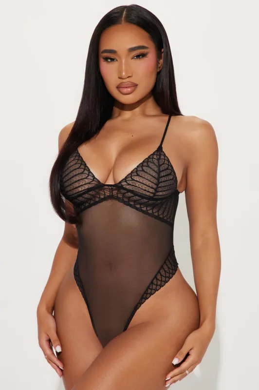 What You Want Mesh Teddy - Black sold by Fashion Nova