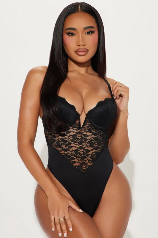 Hopelessly Devoted Lace Teddy - Black sold by Fashion Nova