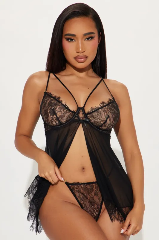 Touch Me Softly Babydoll - Black sold by Fashion Nova