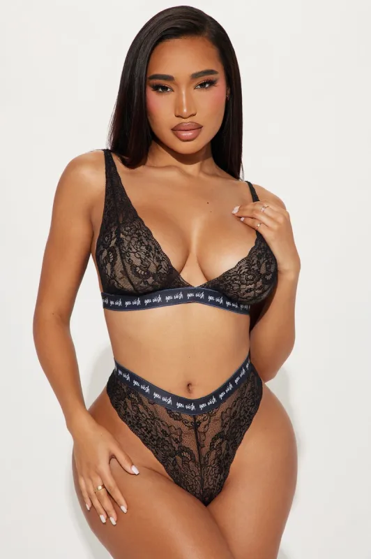 Baddie Energy Lace Bra And Panty Set - Black sold by Fashion Nova