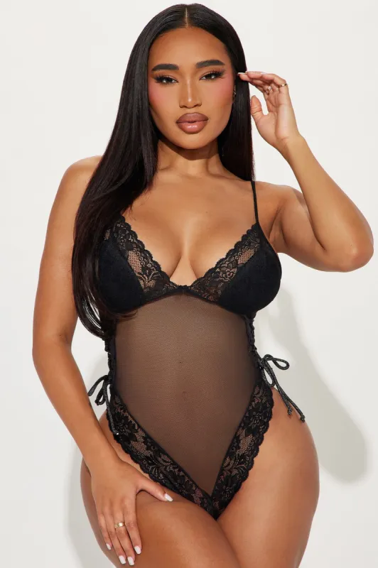 Can't Let Go Lace Teddy - Black sold by Fashion Nova