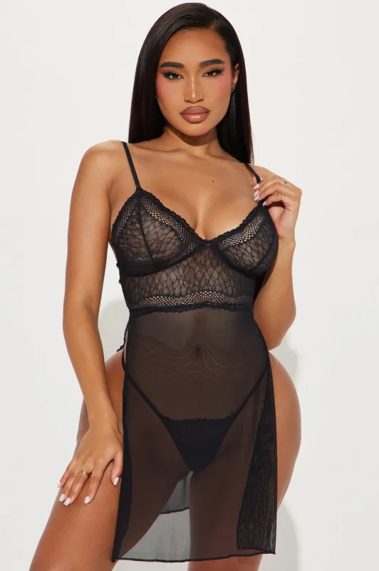 Caught In A Haze Babydoll - Black sold by Fashion Nova