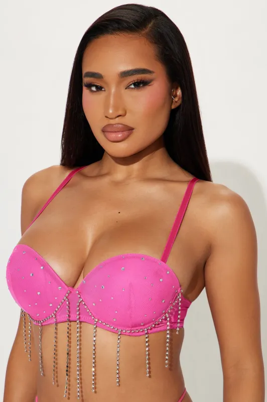 Your Eyes On Me Rhinestone Bra - Hot Pink sold by Fashion Nova