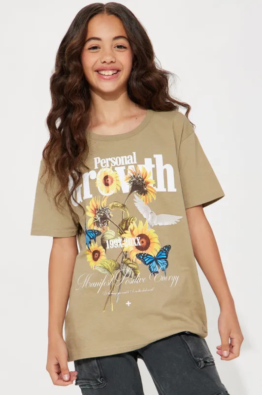Mini Personal Growth Graphic T-Shirt - Sand sold by Fashion Nova