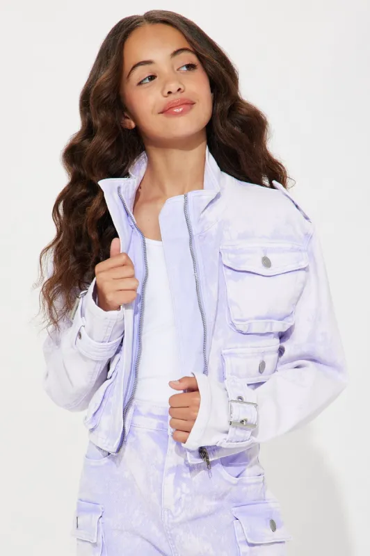 Mini Billie Cargo Jacket - Lavender made by Fashion Nova