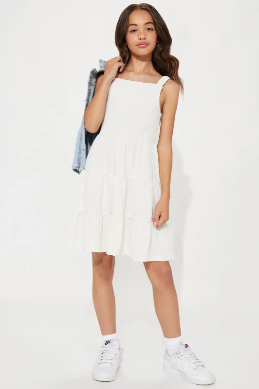 Mini Cutout Tiered Dress - Ivory sold by Fashion Nova