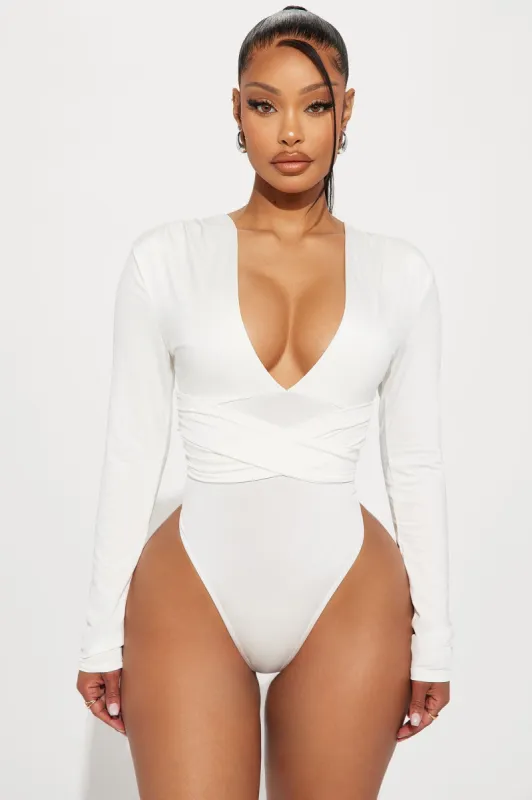Cindy Plunge Bodysuit - Ivory sold by Fashion Nova