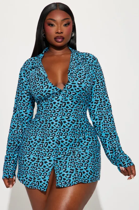 Done Until Further Notice PJ Sleep Shirt - Blue made by Fashion Nova