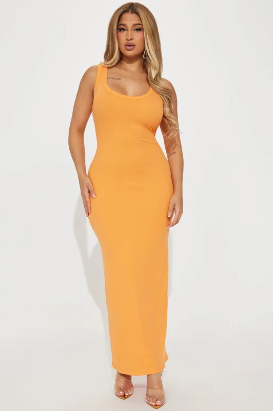 Leandra RIbbed Maxi Dress - Orange sold by Fashion Nova