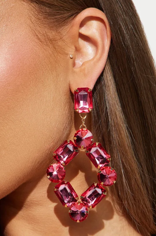 Hooked On You Earrings - Fuchsia made by Fashion Nova