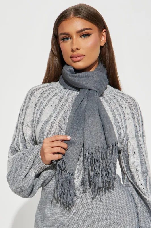 Don't Let Me Go Scarf - Grey sold by Fashion Nova