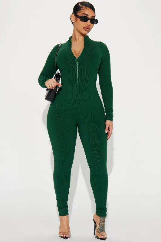 Anabel Snatched Jumpsuit - Hunter sold by Fashion Nova
