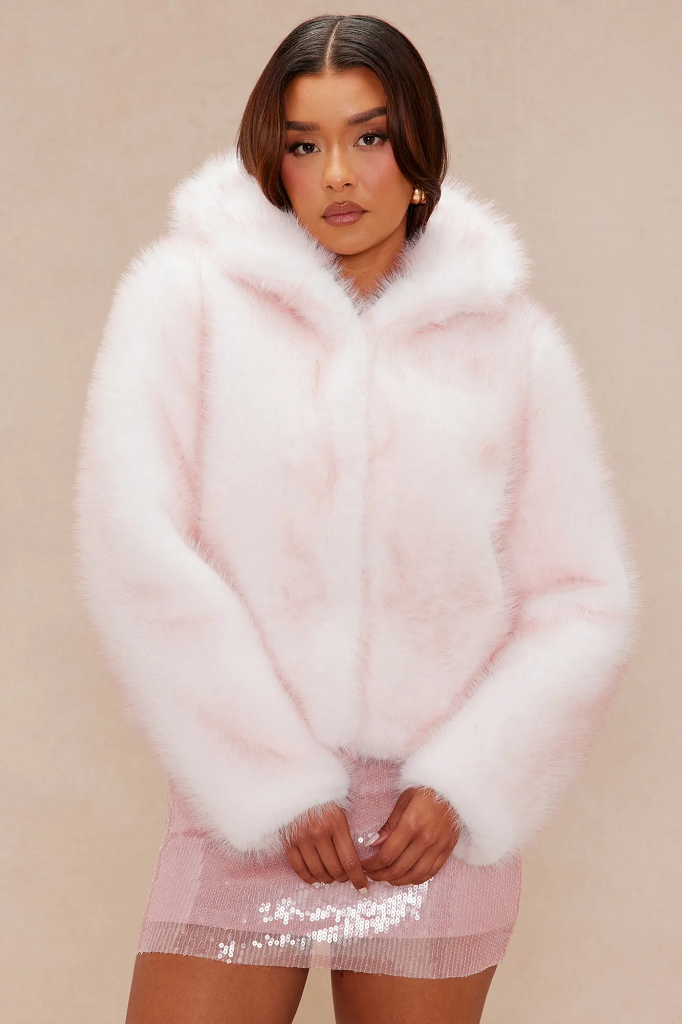 Lauryn Faux Fur Hooded Jacket - Light Pink sold by Fashion Nova product image thumbnail 3