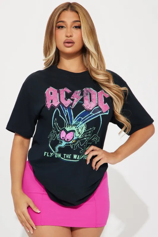 ACDC Glitter Graphic Tee - Black sold by Fashion Nova