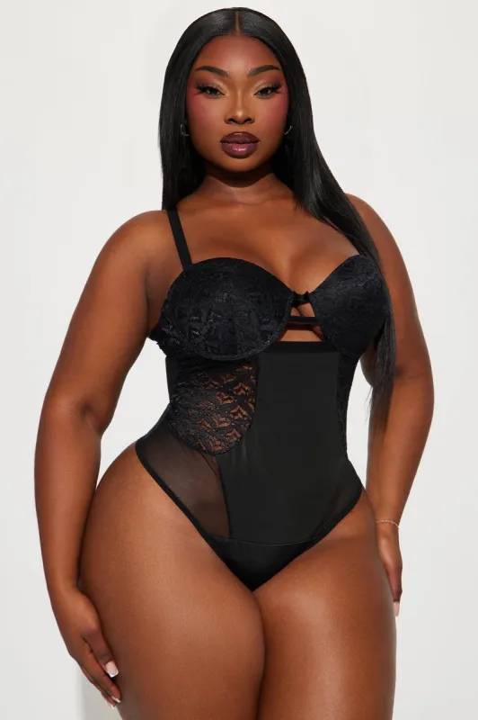 You're All Mine Lace Teddy - Black sold by Fashion Nova