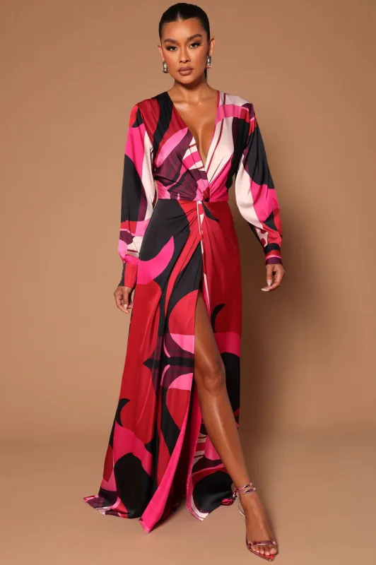 Santorini Maxi Dress - Pink/combo sold by Fashion Nova