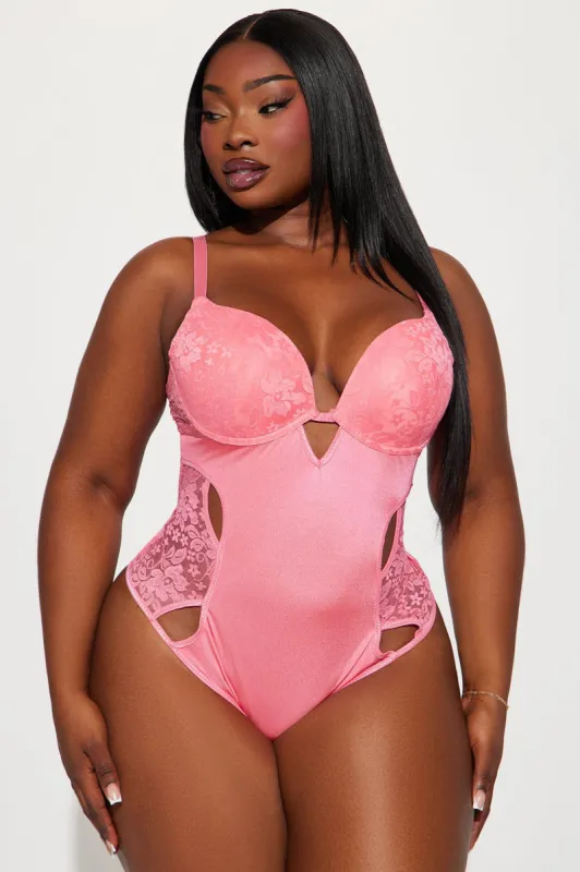Burning Desire Satin Teddy - Pink sold by Fashion Nova