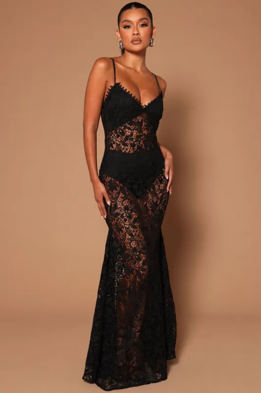 Anita Crochet Maxi Dress - Black sold by Fashion Nova