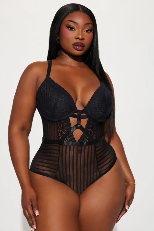 Sweet Touch Mesh Teddy - Black sold by Fashion Nova