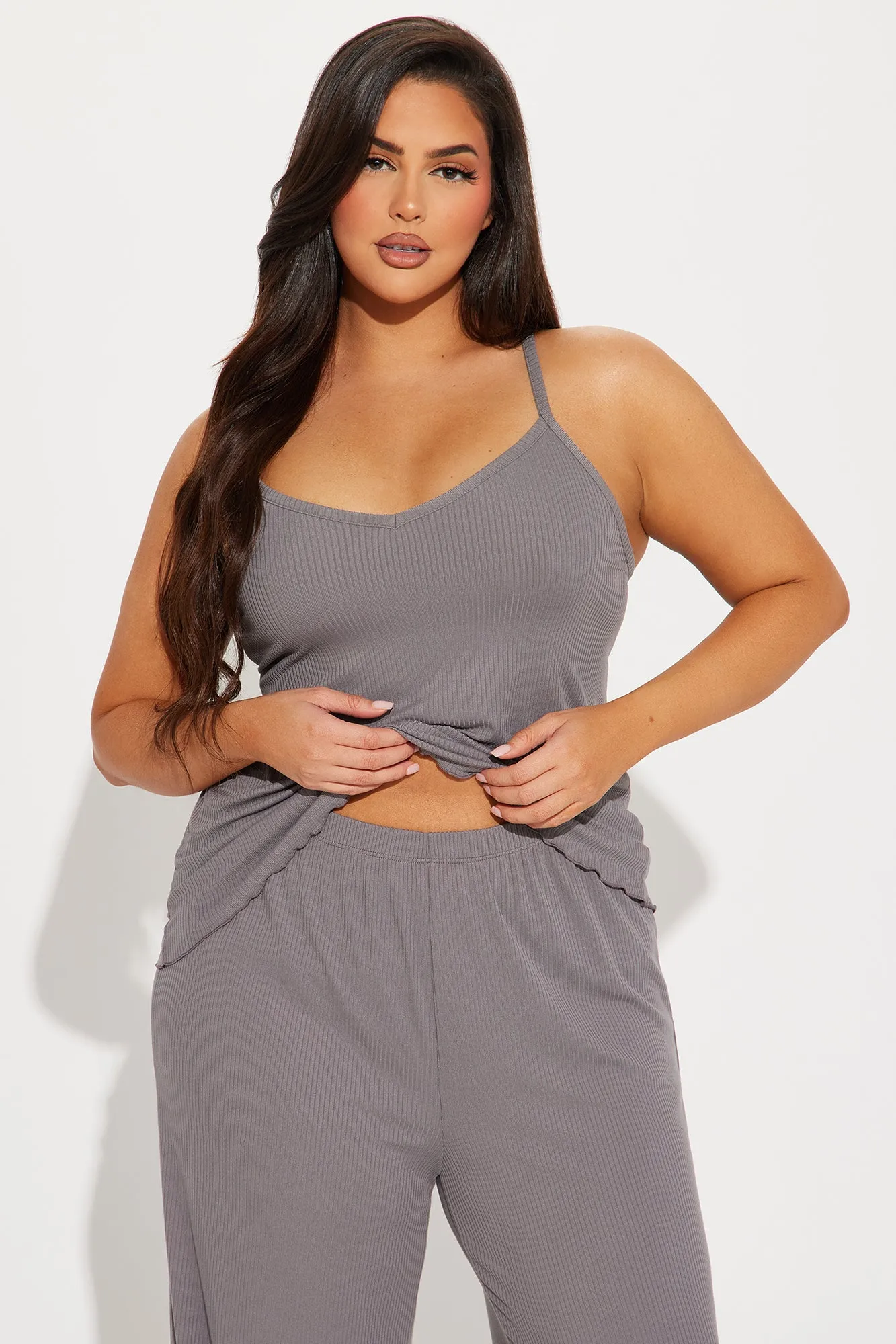 Comfy Mood Ribbed PJ Pant Set - Charcoal sold by Fashion Nova product image thumbnail 5