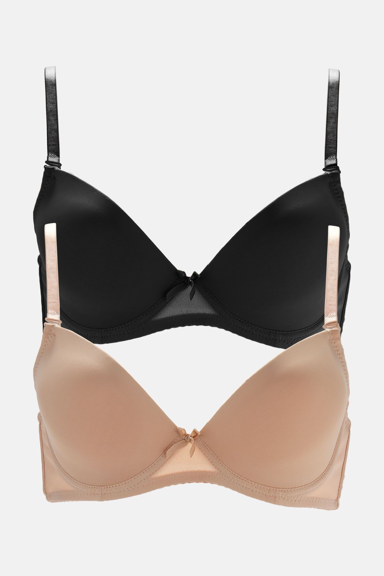 Breathable Smoothing 2 Pack Bras - Black/Brown sold by Fashion Nova