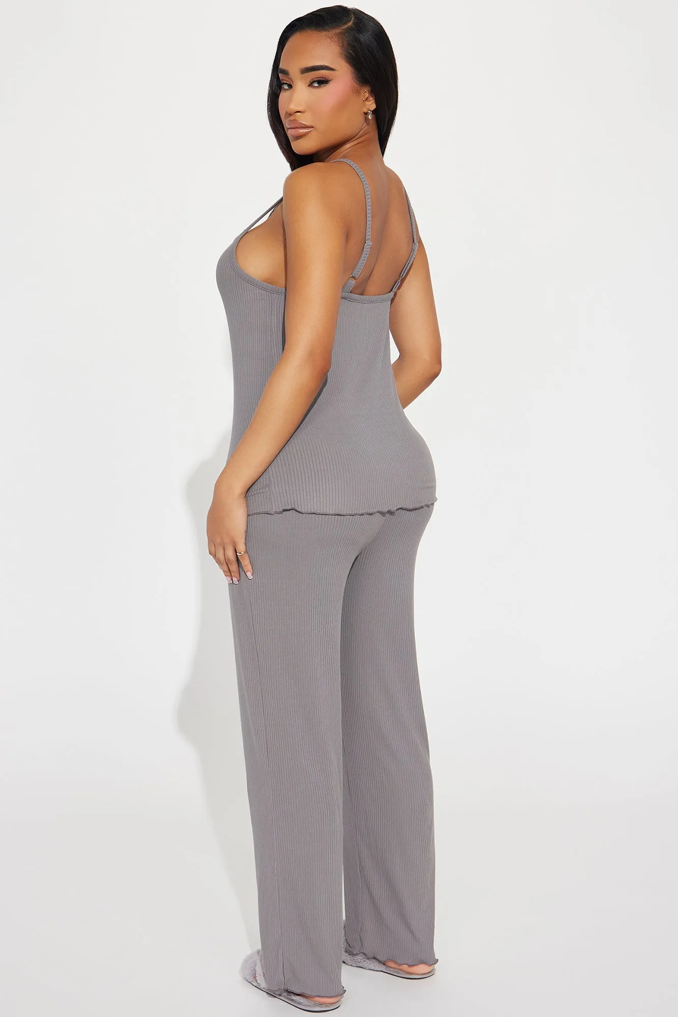 Comfy Mood Ribbed PJ Pant Set - Charcoal sold by Fashion Nova product image thumbnail 3