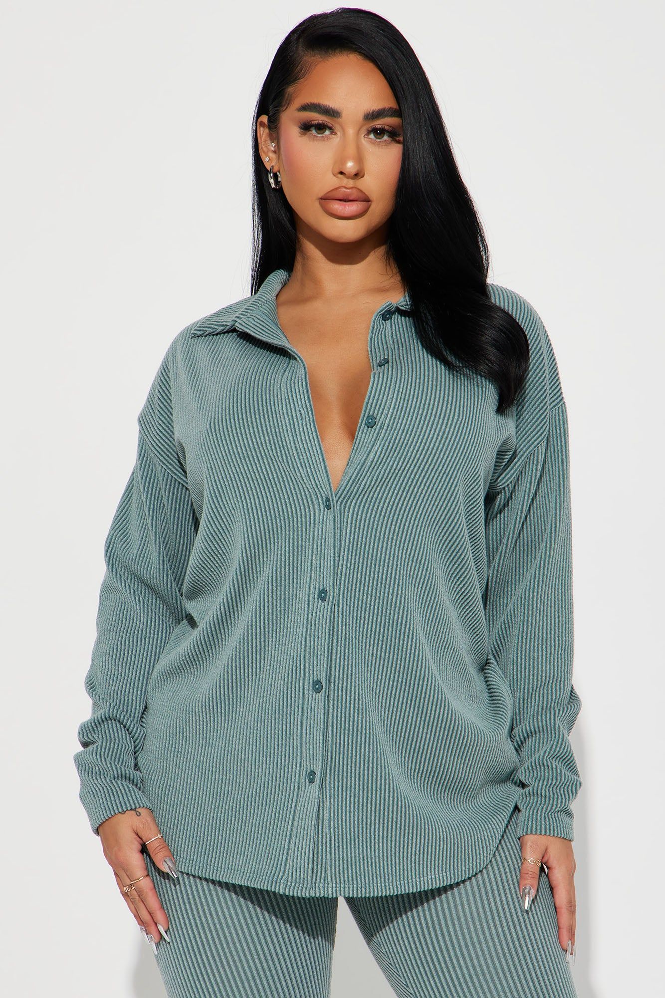 Maddie Ribbed Legging Set - Sage sold by Fashion Nova product image thumbnail 2