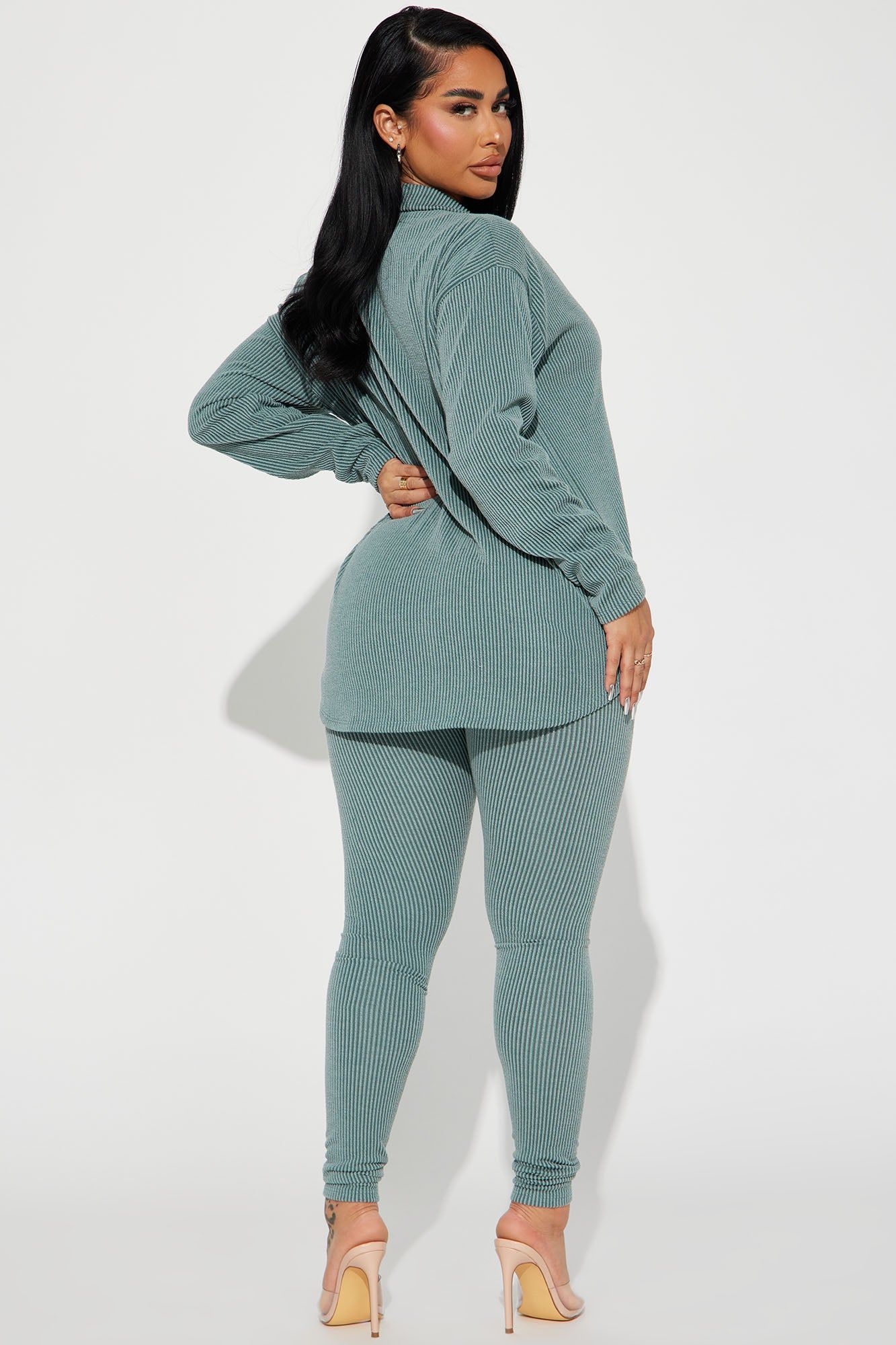 Maddie Ribbed Legging Set - Sage sold by Fashion Nova product image thumbnail 3