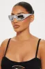 Cyber Chic Sunglasses - Silver sold by Fashion Nova