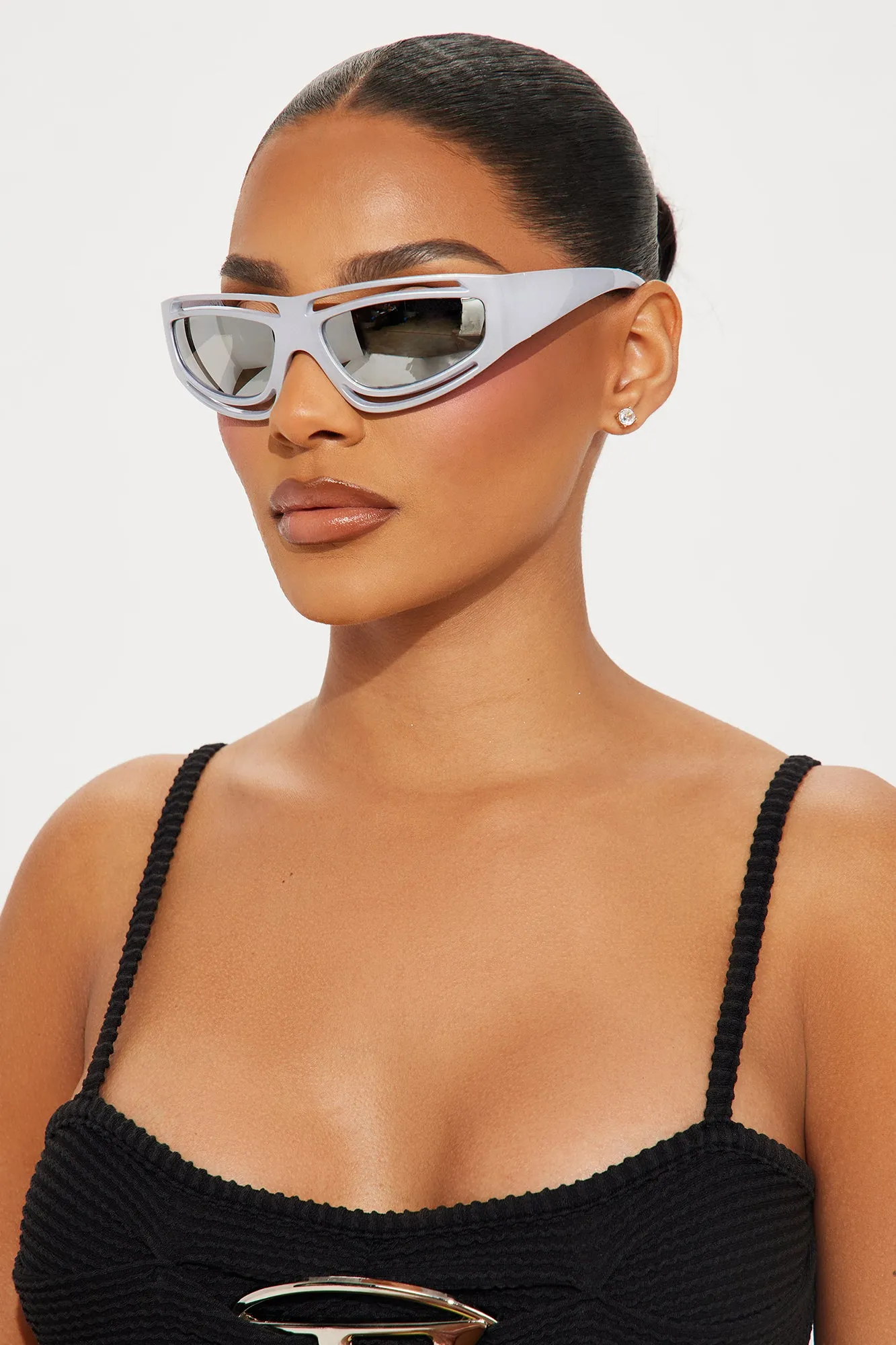 Cyber Chic Sunglasses - Silver sold by Fashion Nova