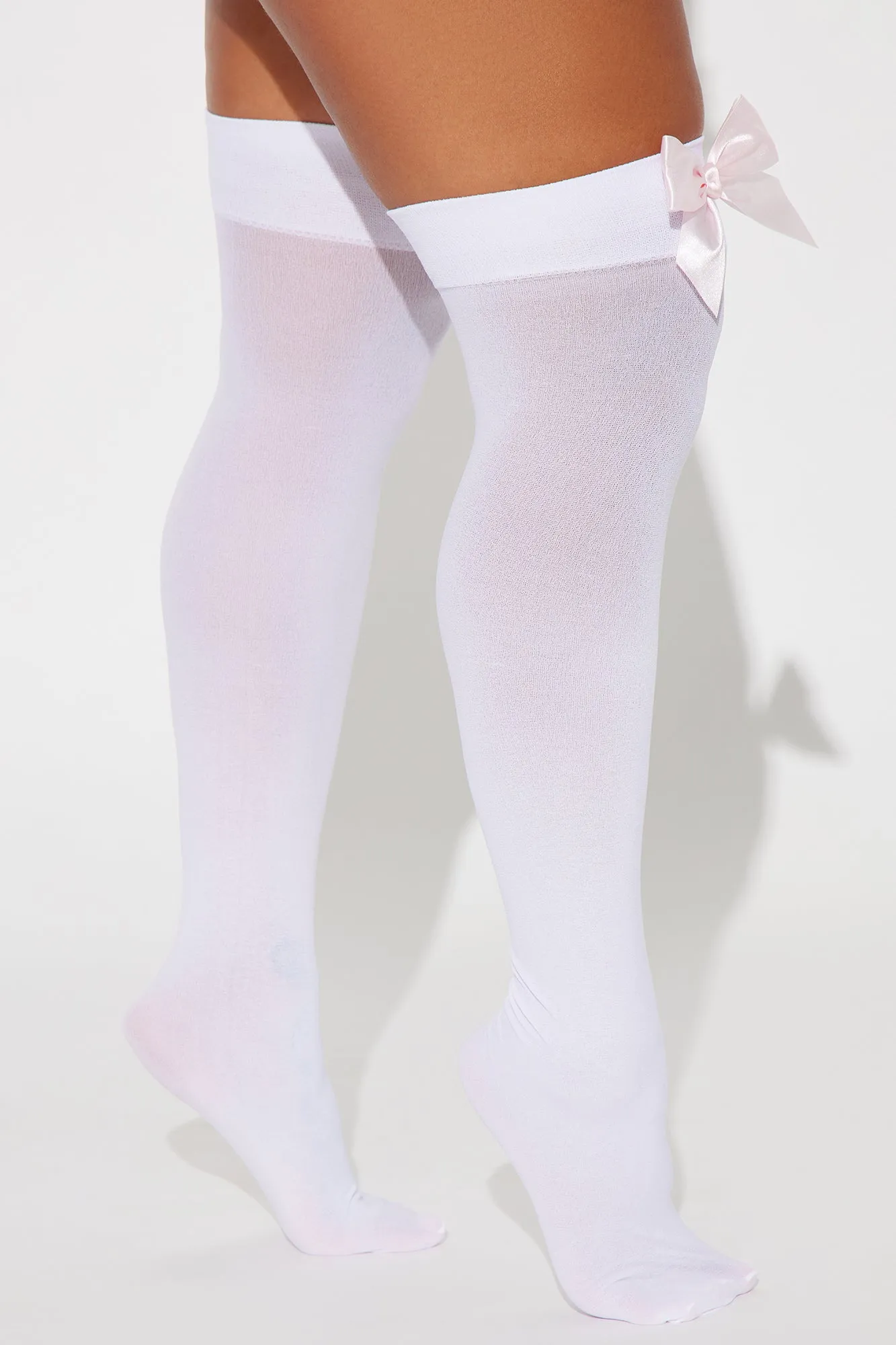 Sweet Desires Sheer Bow Thigh Highs - White/Pink sold by Fashion Nova product image thumbnail 2