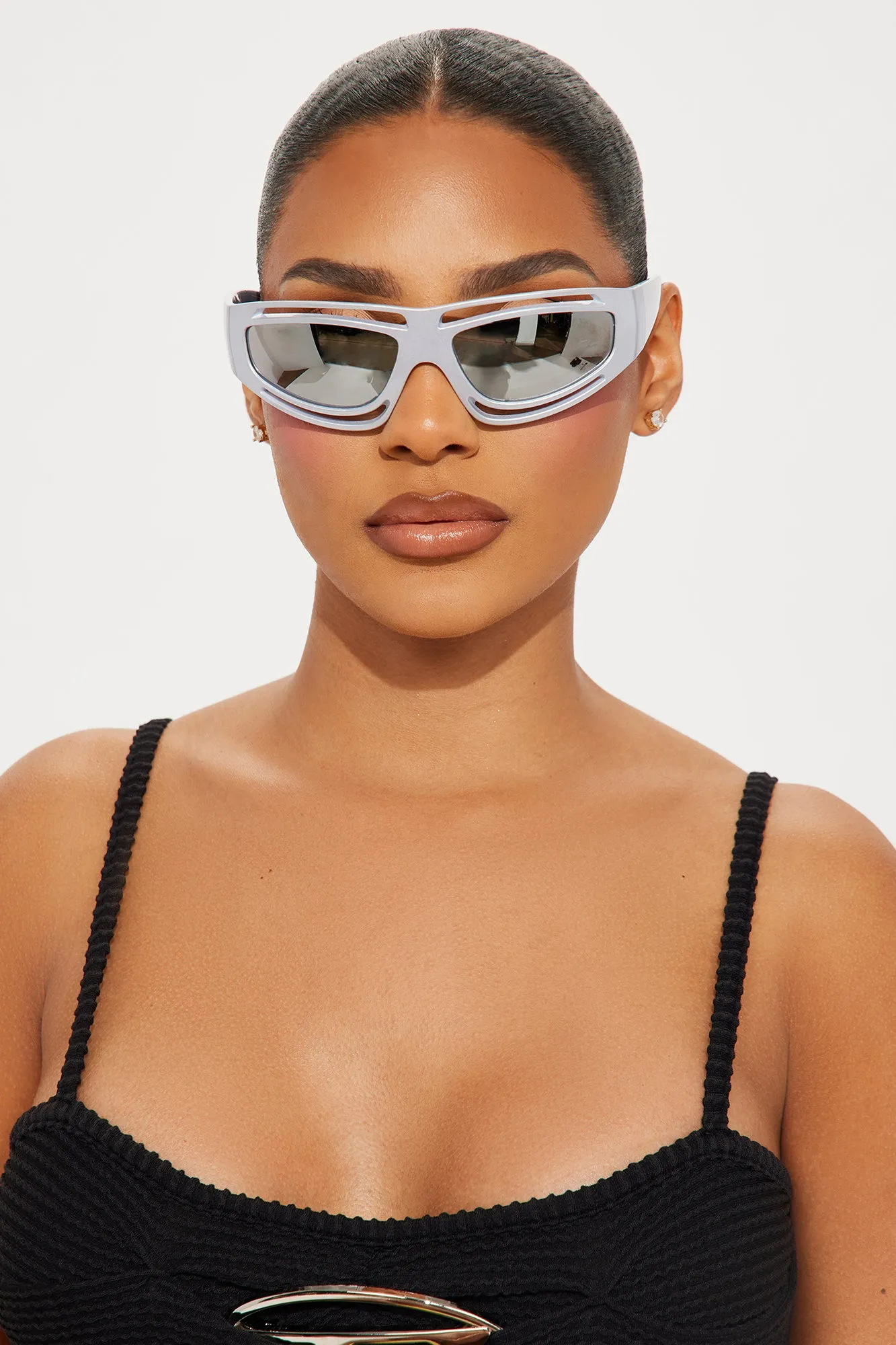 Cyber Chic Sunglasses - Silver sold by Fashion Nova product image thumbnail 2