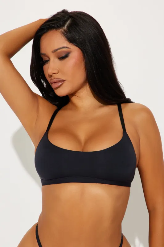 Light As A Feather Microfiber Scoop Bralette - Black sold by Fashion Nova
