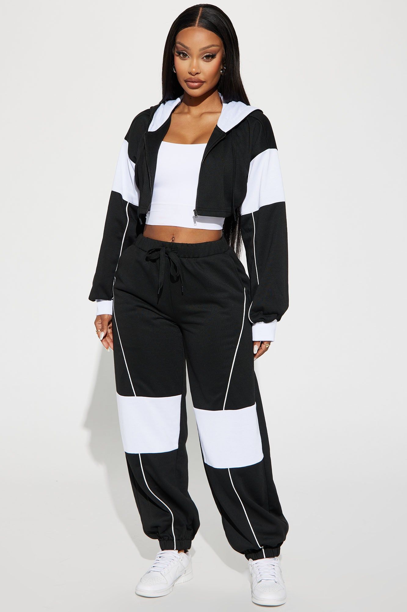 Sofia Color Block Lounge Jogger - Black/combo sold by Fashion Nova