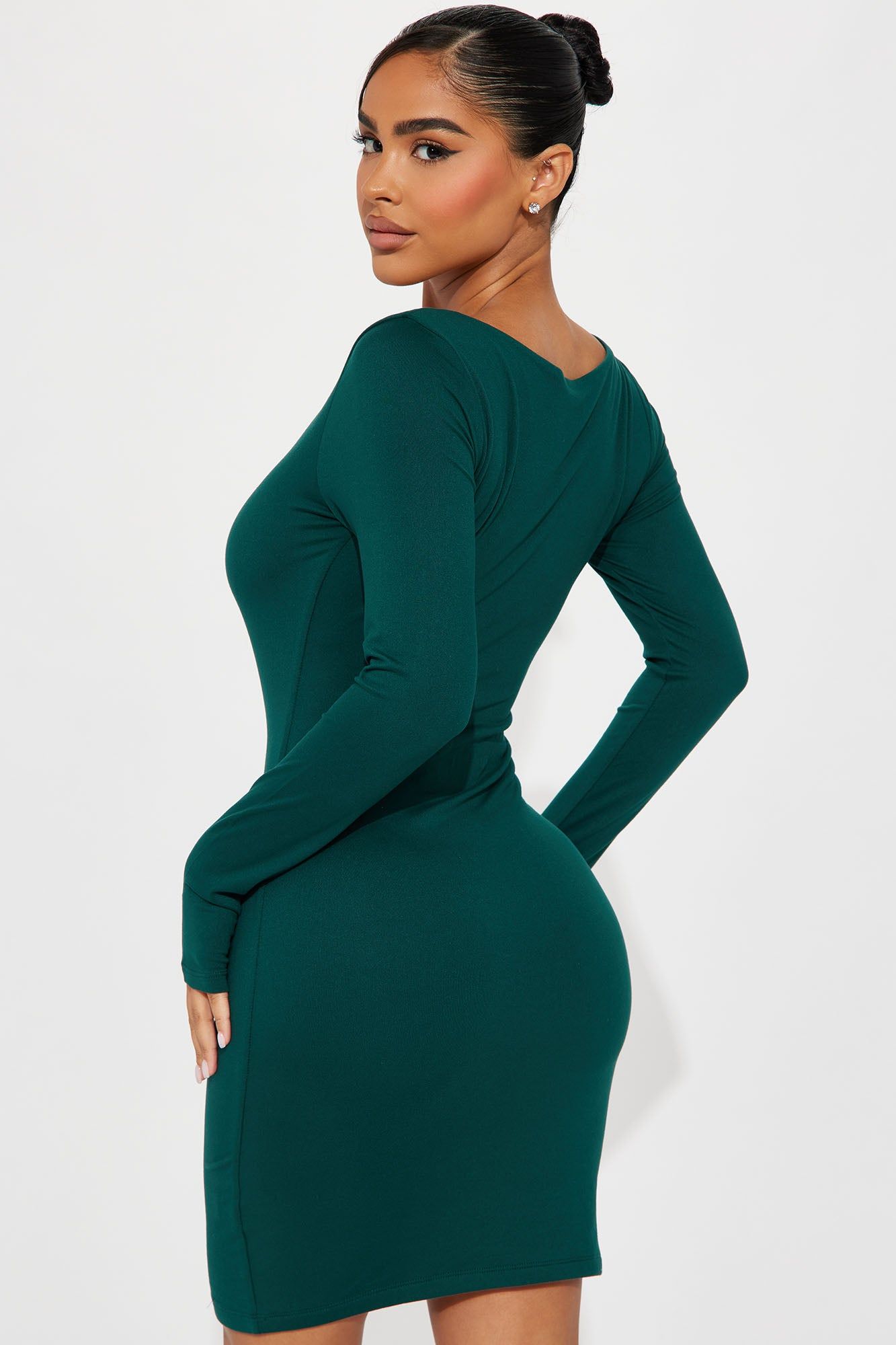 Serenity Double Lined Mini Dress - Hunter sold by Fashion Nova product image thumbnail 3