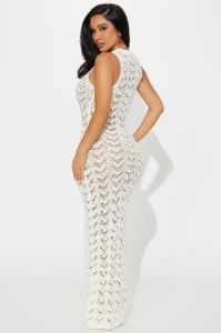 At The Villa Crochet Maxi Dress - Cream sold by Fashion Nova