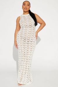 At The Villa Crochet Maxi Dress - Cream sold by Fashion Nova