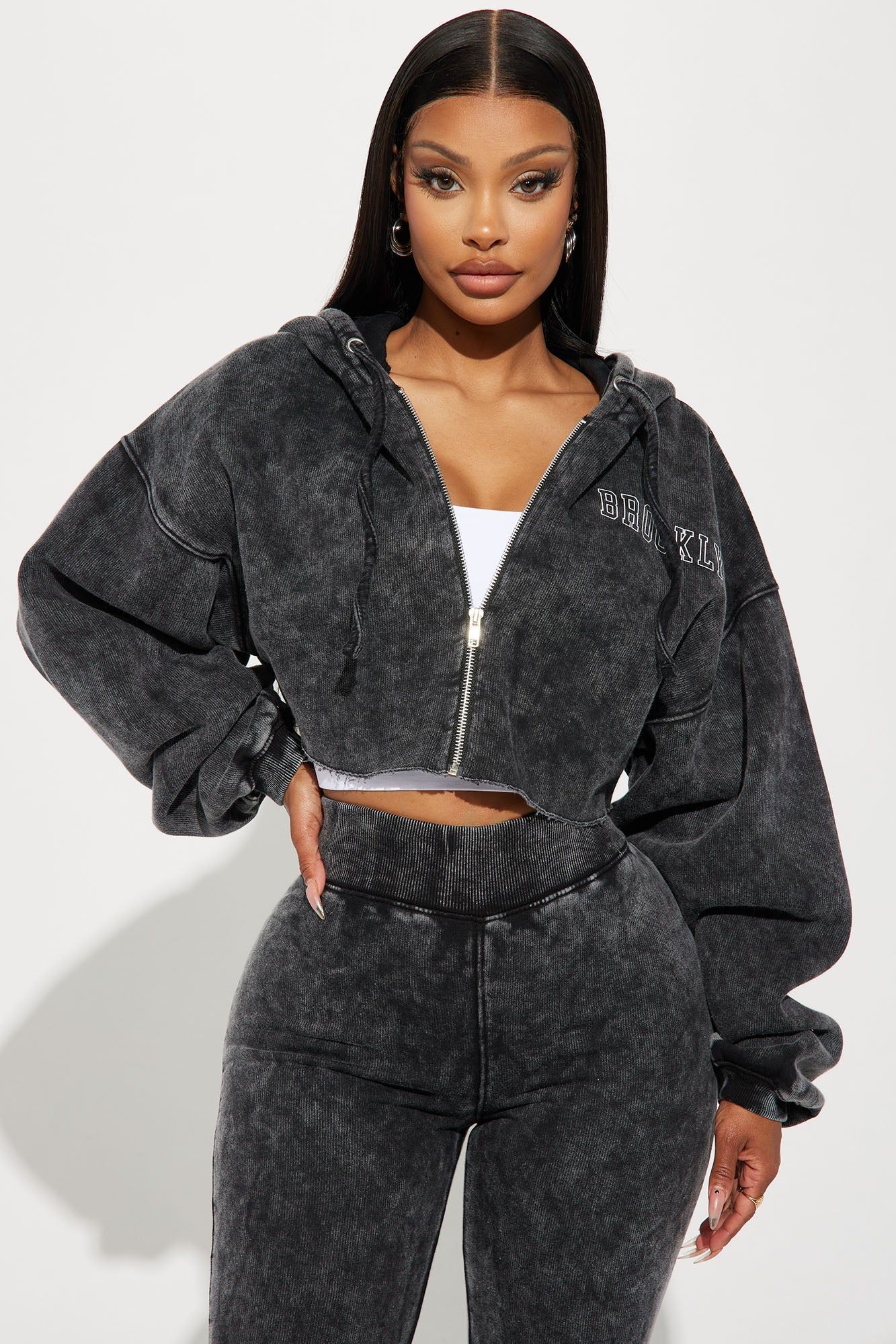 Brooklyn City Washed Hoodie - Black Wash sold by Fashion Nova