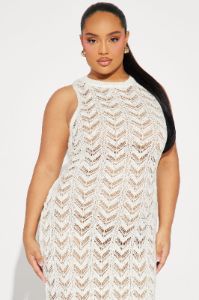 At The Villa Crochet Maxi Dress - Cream sold by Fashion Nova